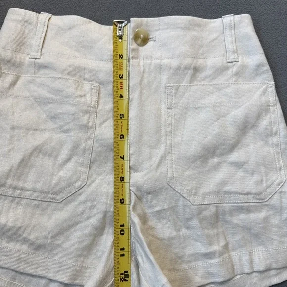 NWT Maeve Colette Shorts Womens 25 Ivory High Rise Patch Pockets